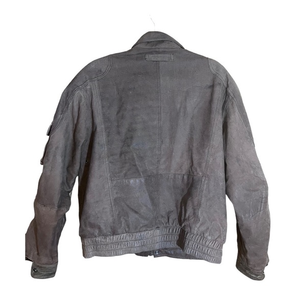 Reed sportswear Men’s vintage brown Genuine leather bomber jacket size XL - Picture 4 of 6